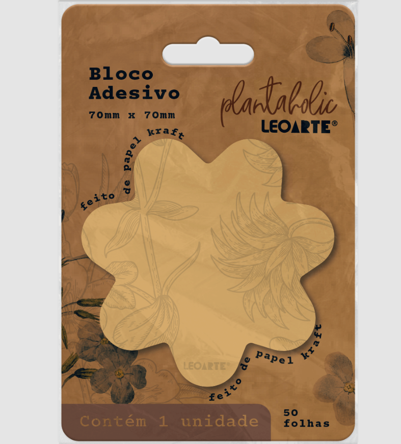 BLOCO ADESIVO PAPEL KRAFT PLANTA HOLIC C 50FL 10125