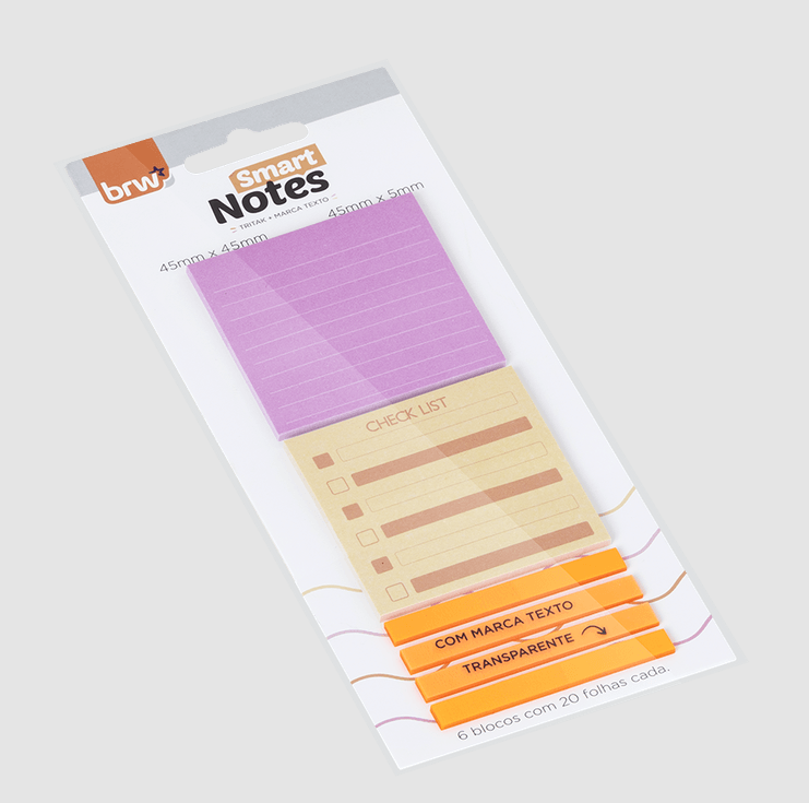 BLOCO SMART NOTES TRITAK CHARM (AM,LR,RP) - 20 FLS - BLISTER C/ 3 BLOCOS
