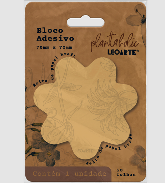 BLOCO ADESIVO PAPEL KRAFT PLANTA HOLIC C 50FL 10125