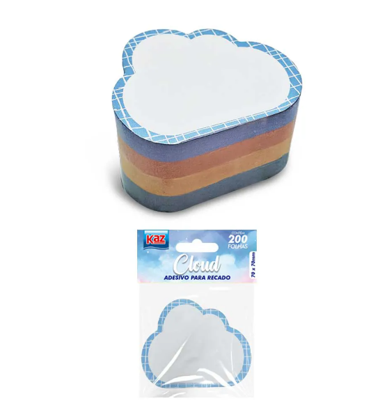 ADESIVO P.RECADO 70X70MM C.200 FLS CLOUD KZ2027 - KAZ .I.