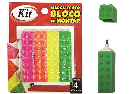 MARCA TEXTO BLOCO DE MONTAR C/4 UNID. R.MK1712