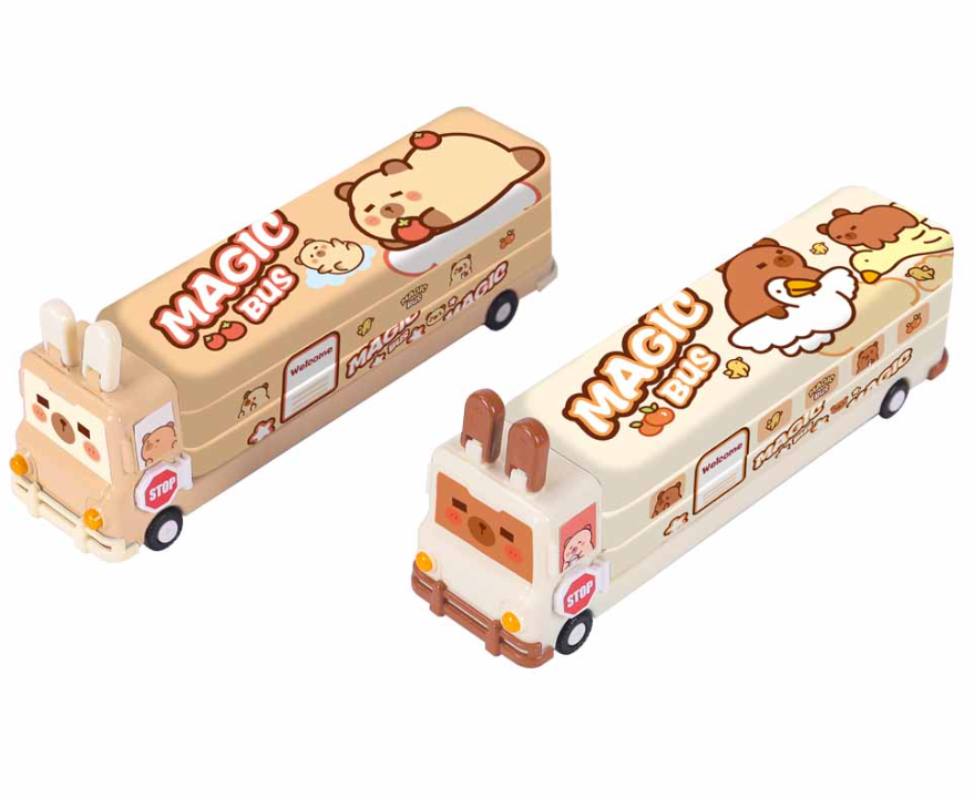 ESTOJO METALICO - ONIBUS CREME